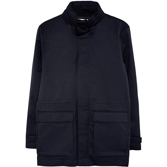 Hardly worn Zara Men’s Wool Blend 2 in One Parka Jacket Navy Blue M - Picture 2 of 14